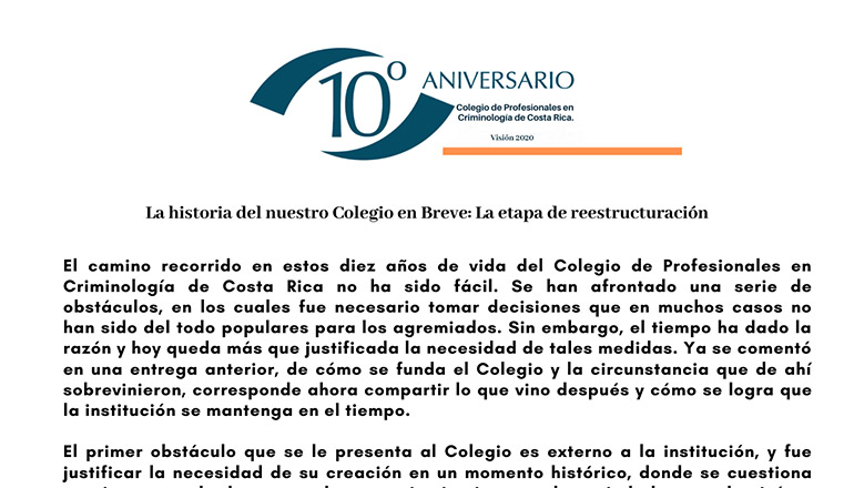 La historia del nuestro Colegio