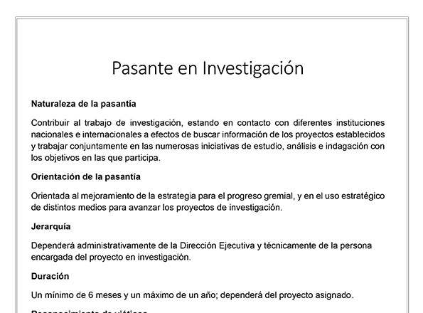 Pasante en Investigación