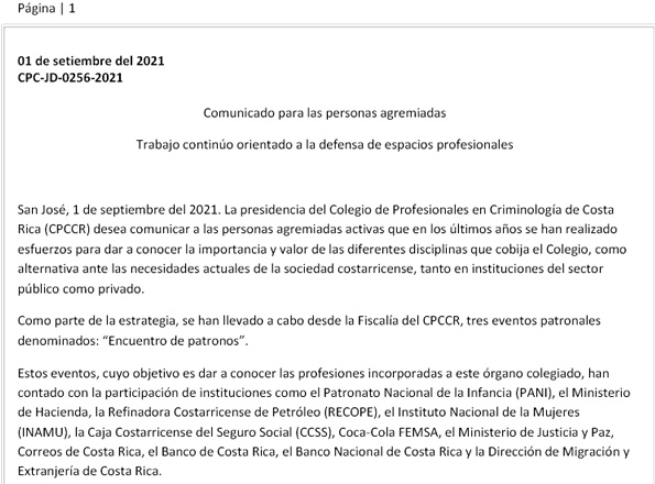 Trabajo continúo orientado a la defensa de espacios profesionales